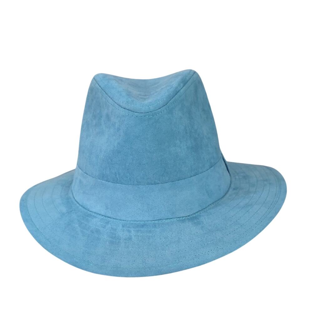 Original Chuck by Markk McNairy Stylish Blue Faux Suede Fedora Hat